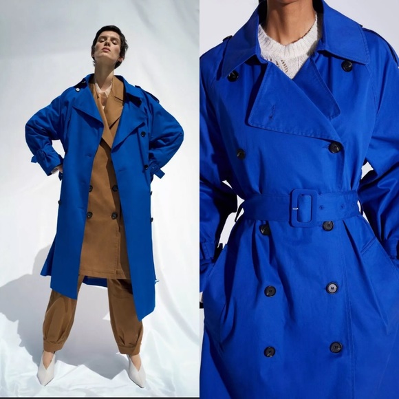 royal blue belted coat
